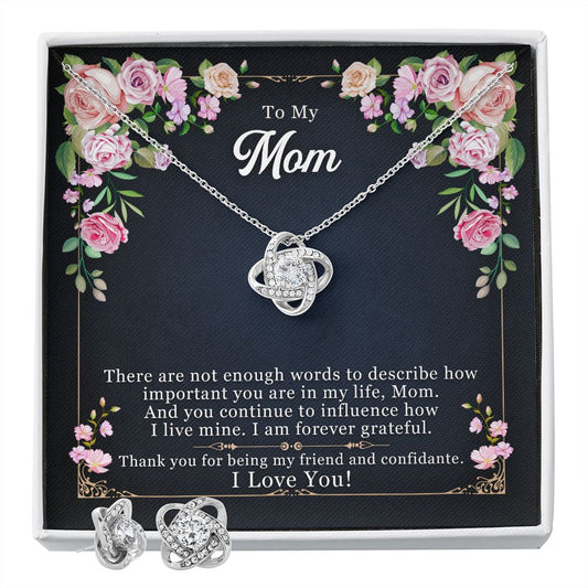 Love Knot Earring & Necklace set - Mom