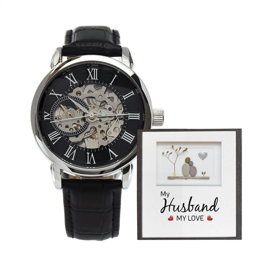 Gift for Husband - Men's openwork watch