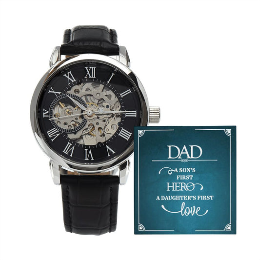 Gift for Dad - Men's openwork watch