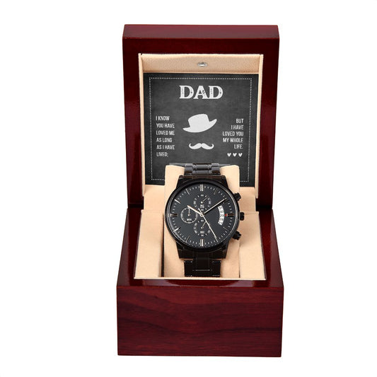 Gift for Dad - Black Chronograph Watch