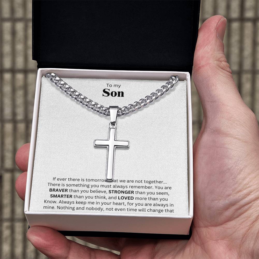 To my son - cuban chain with artisan cross