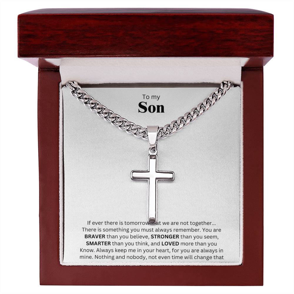 To my son - cuban chain with artisan cross