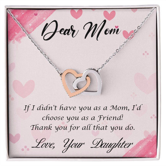 Interlocking Hearts Necklace - Mom
